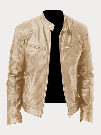 Enzo | Schwarze Lederjacke – klassischer Motorradstil