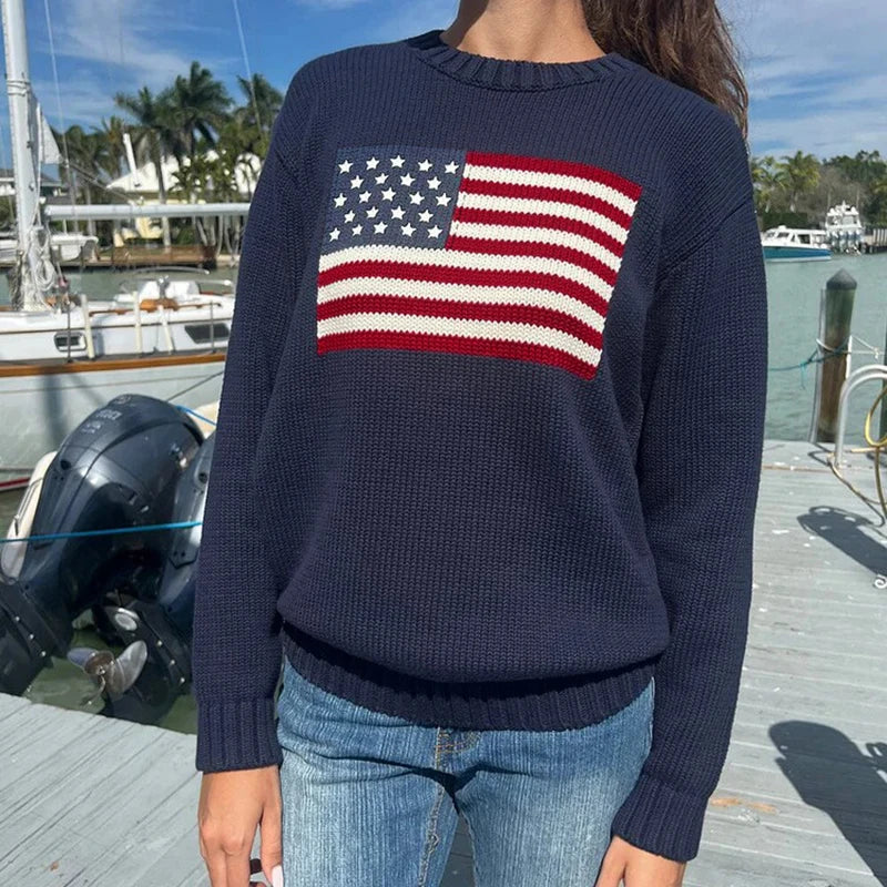 JULIA™ | Amerikanischer Flaggenpullover