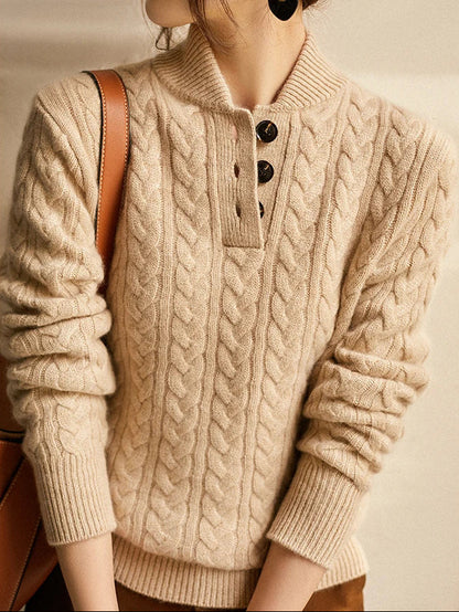 Carla | Strickpullover mit Knöpfen