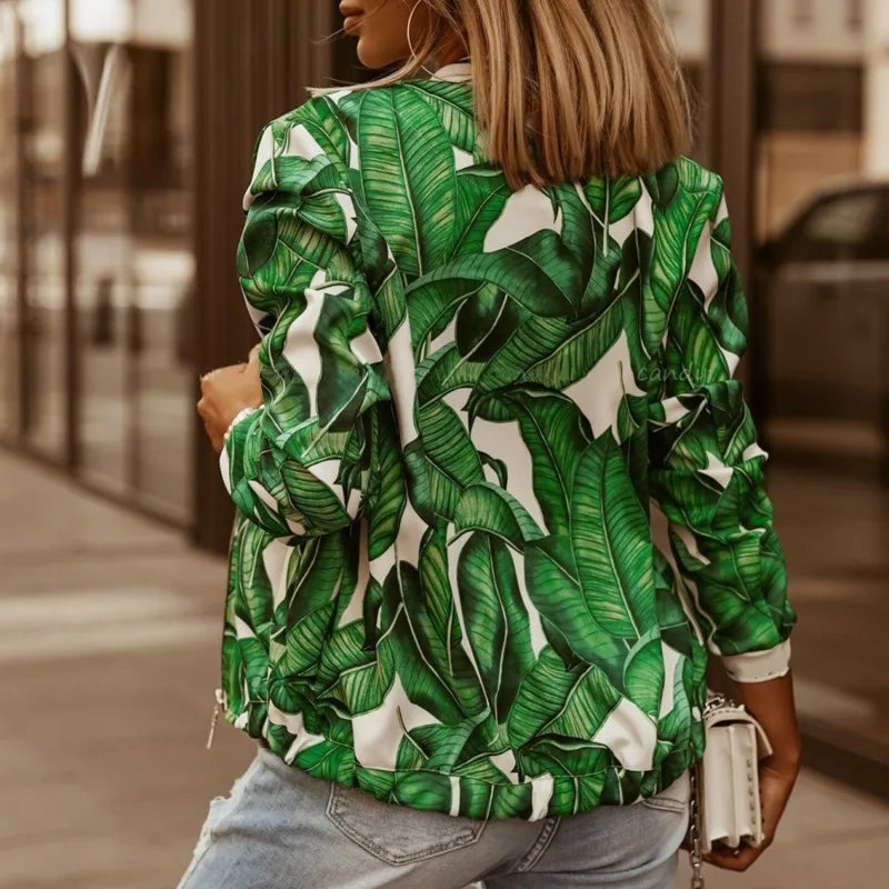 LAYLA - Stilvolle Blumenmuster Jacke mit langen Ärmeln