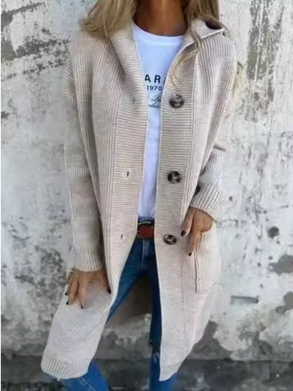 Marjorie – Eleganter langer Cardigan aus weichem Strick