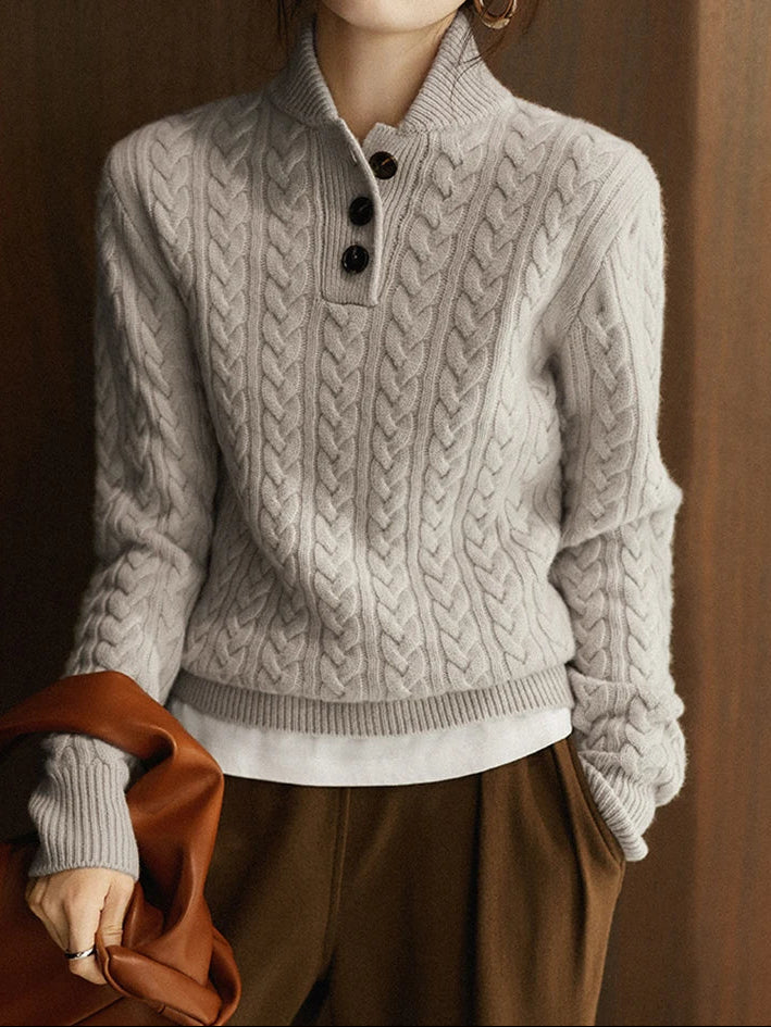 Carla | Strickpullover mit Knöpfen