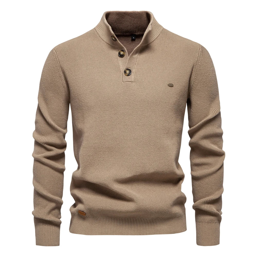 Konrad | Stilvoller Herrenpullover mit Knopfdesign
