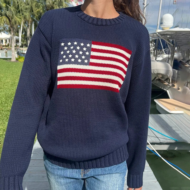 JULIA™ | Amerikanischer Flaggenpullover