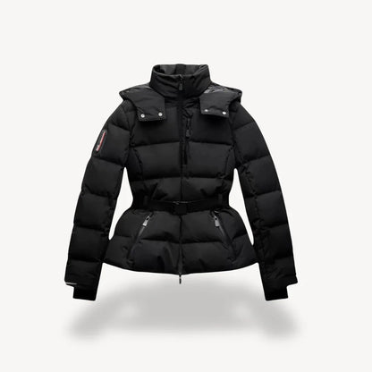 Stylische Pufferjacke mit Taillengürtel für kalte Tage