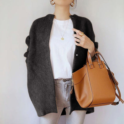 Offene Strickjacke aus weichem Material für Damen mit lässiger Silhouette