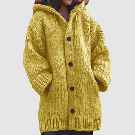 Oversized Strickcardigan mit Kapuze für Damen