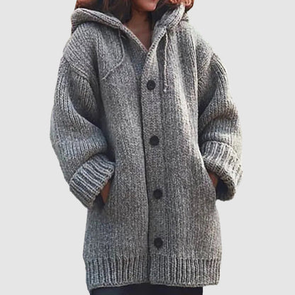 Oversized Strickcardigan mit Kapuze für Damen