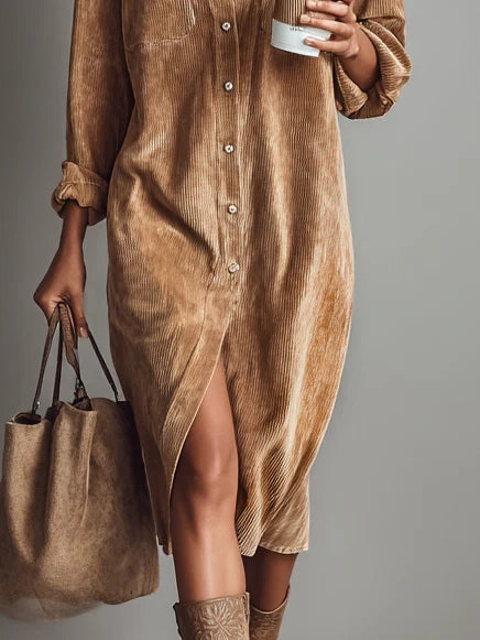 Aurovia - Elegantes Kleid mit ausgestelltem Saum