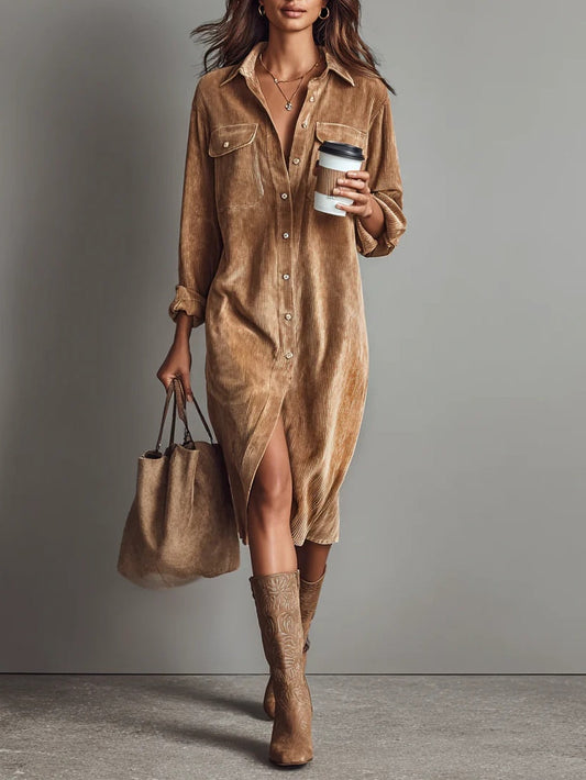 Aurovia - Elegantes Kleid mit ausgestelltem Saum