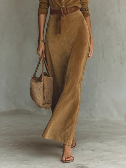Célianne - Schickes Wildleder-Maxikleid