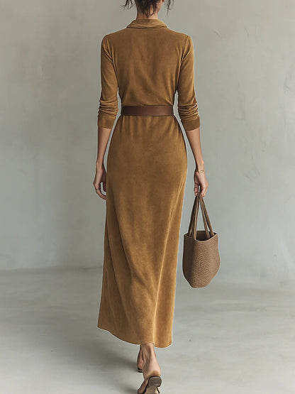 Célianne - Schickes Wildleder-Maxikleid
