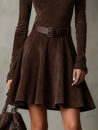 Meredith | Vintage Wildleder-Minikleid