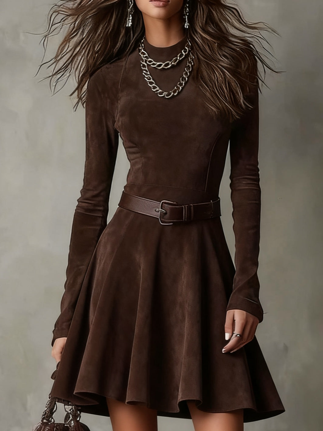 Meredith | Vintage Wildleder-Minikleid