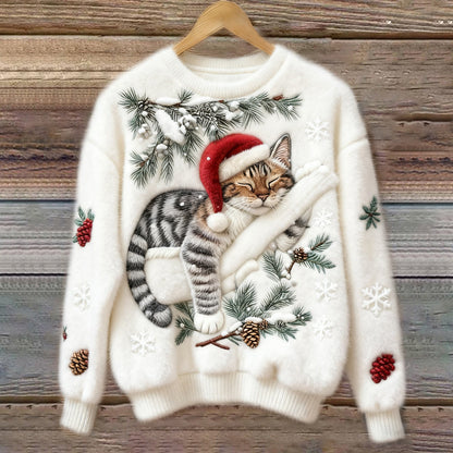 Wintertraum Katze Weihnachtspullover