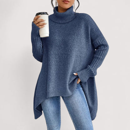 Patricia – Eleganter, langer Rollkragenpullover