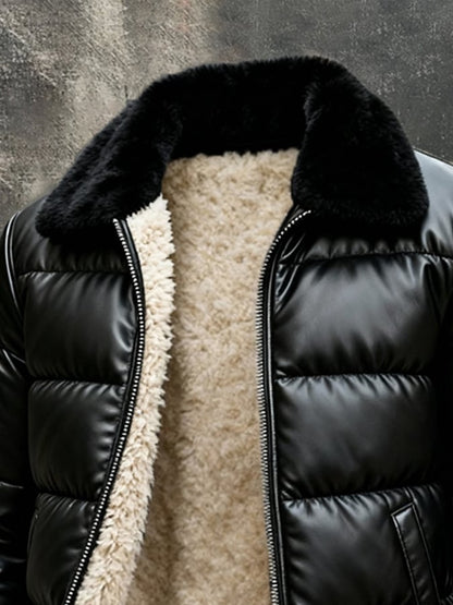 Vanhouten™ | Lederjacke mit Sherpa-Futter