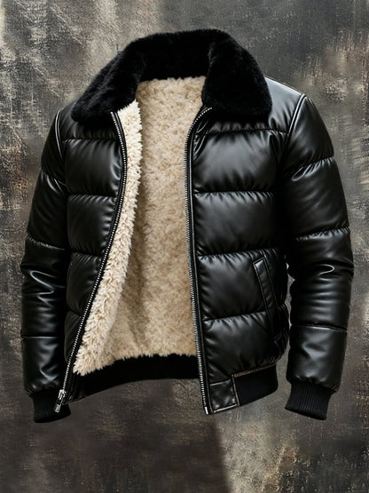 Vanhouten™ | Lederjacke mit Sherpa-Futter