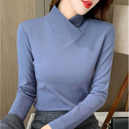 Liora | Chic T-Shirt mit hohem Kragen
