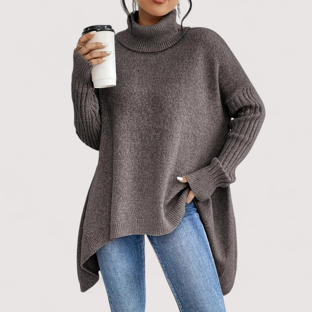 Patricia – Eleganter, langer Rollkragenpullover