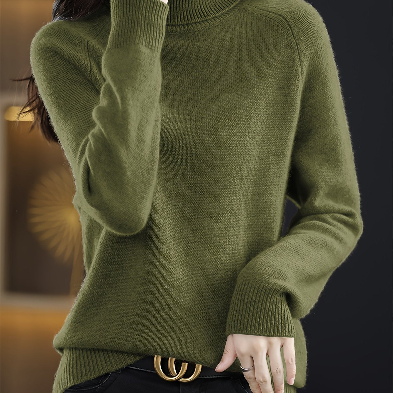 Aimée | Weiches Strickoberteil mit hohem Kragen