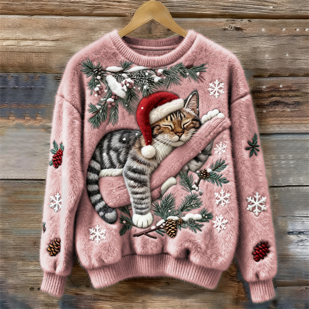 Wintertraum Katze Weihnachtspullover