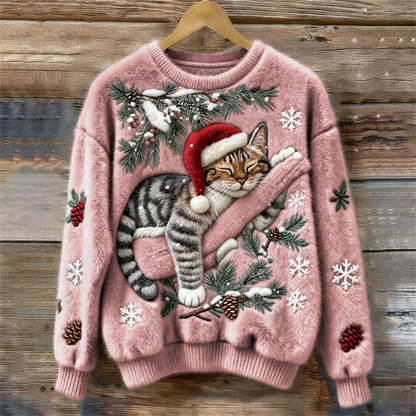 Wintertraum Katze Weihnachtspullover