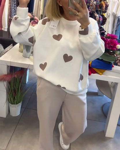 Mila | Pullover aus Baumwollmischung mit Herzen