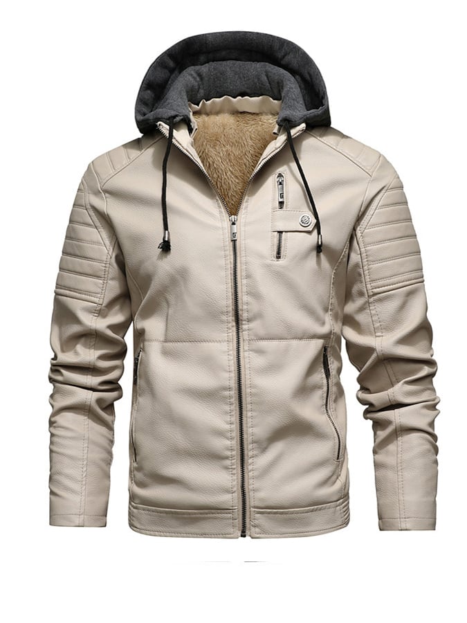 Vanhouten™ | Gebrauchte Lederlook-Jacke mit Kapuze