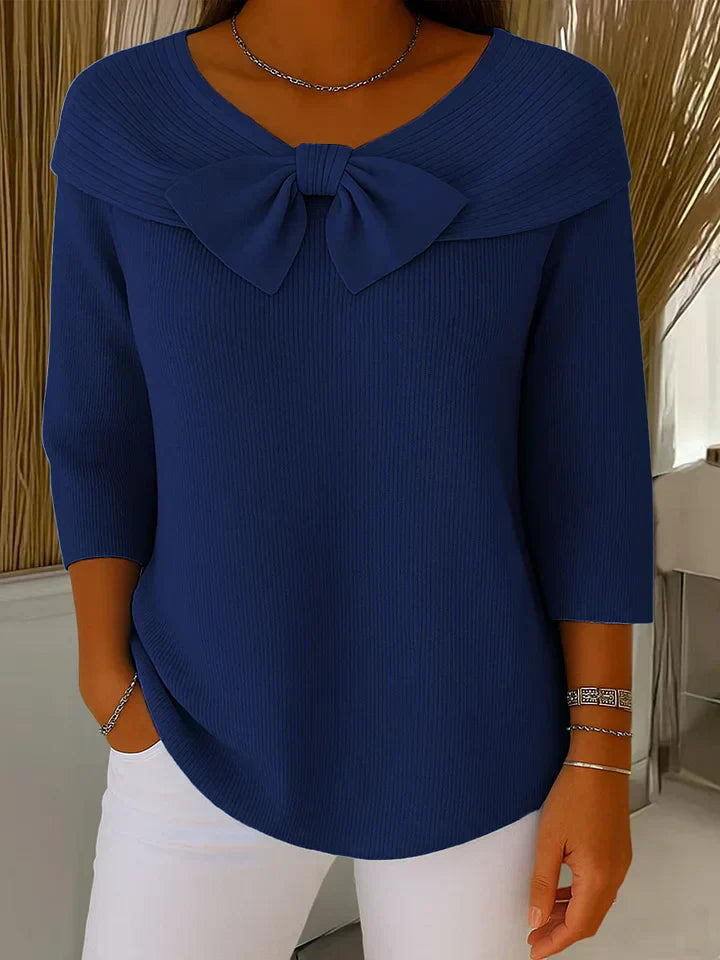 Clara | Elegantes Oberteil mit Schleife aus weichem Strick