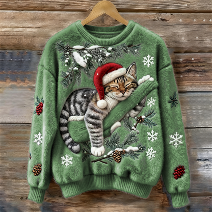 Wintertraum Katze Weihnachtspullover