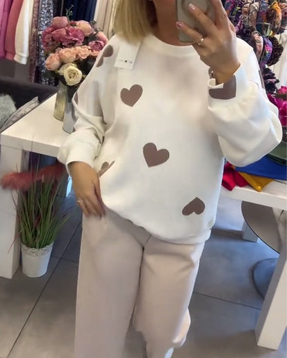 Mila | Pullover aus Baumwollmischung mit Herzen
