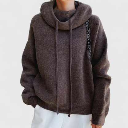 Marie | Cozy Pullover mit hohem Kragen und Kapuze