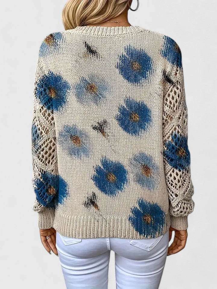 Aurélie | Eleganter Pullover mit Blumenmuster