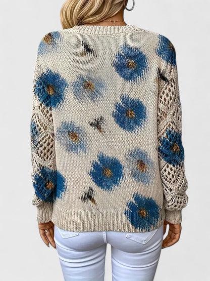 Aurélie | Eleganter Pullover mit Blumenmuster