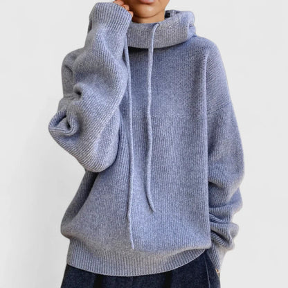 Marie | Cozy Pullover mit hohem Kragen und Kapuze