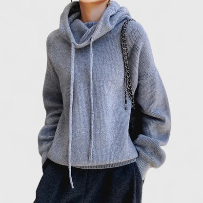 Marie | Cozy Pullover mit hohem Kragen und Kapuze