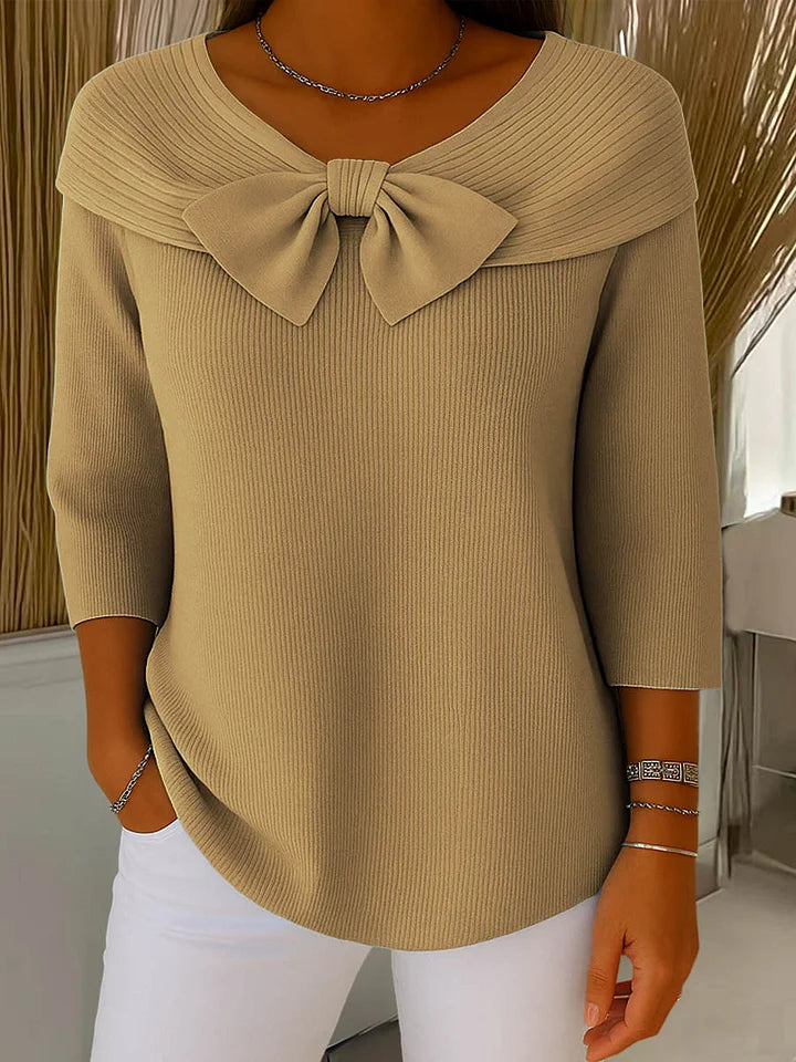 Clara | Elegantes Oberteil mit Schleife aus weichem Strick