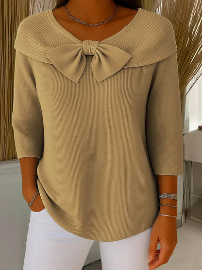 Clara | Elegantes Oberteil mit Schleife aus weichem Strick