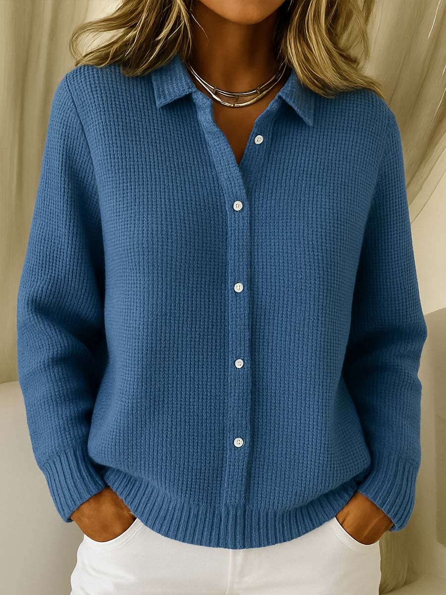 Malea | Klassische Gestrickte Knopf-Cardigan