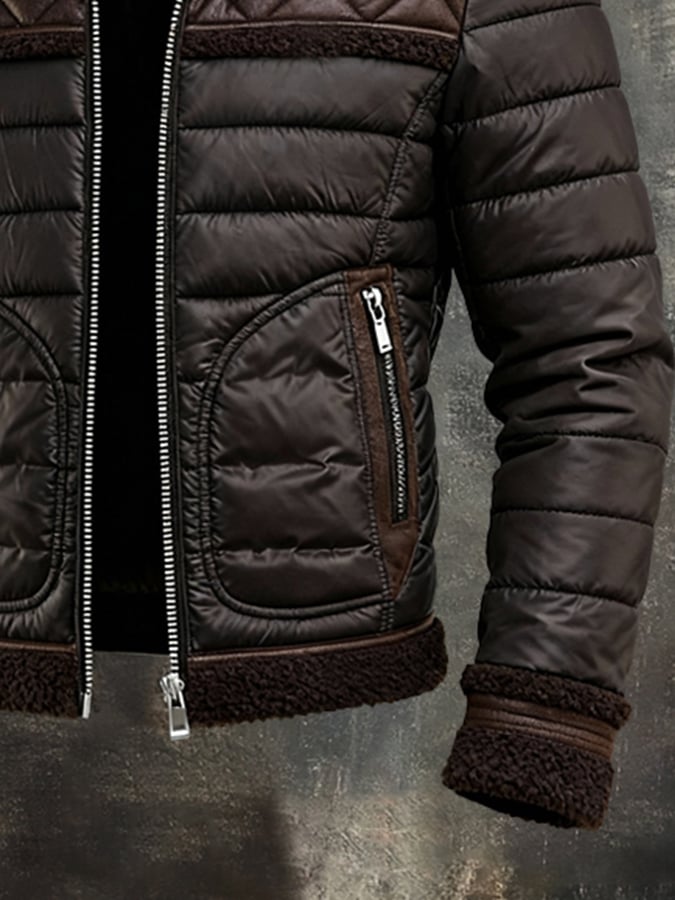 Vanhouten™ | Dunkel gefütterte Jacke mit warmem Sherpa-Kragen
