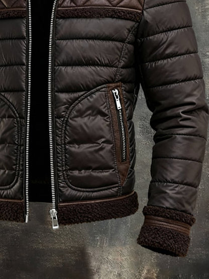 Vanhouten™ | Dunkel gefütterte Jacke mit warmem Sherpa-Kragen