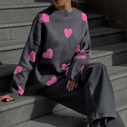 Mila | Pullover aus Baumwollmischung mit Herzen