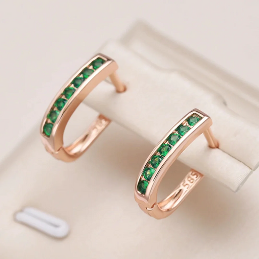 Elegante Ohrringe mit Grünen Kristallen