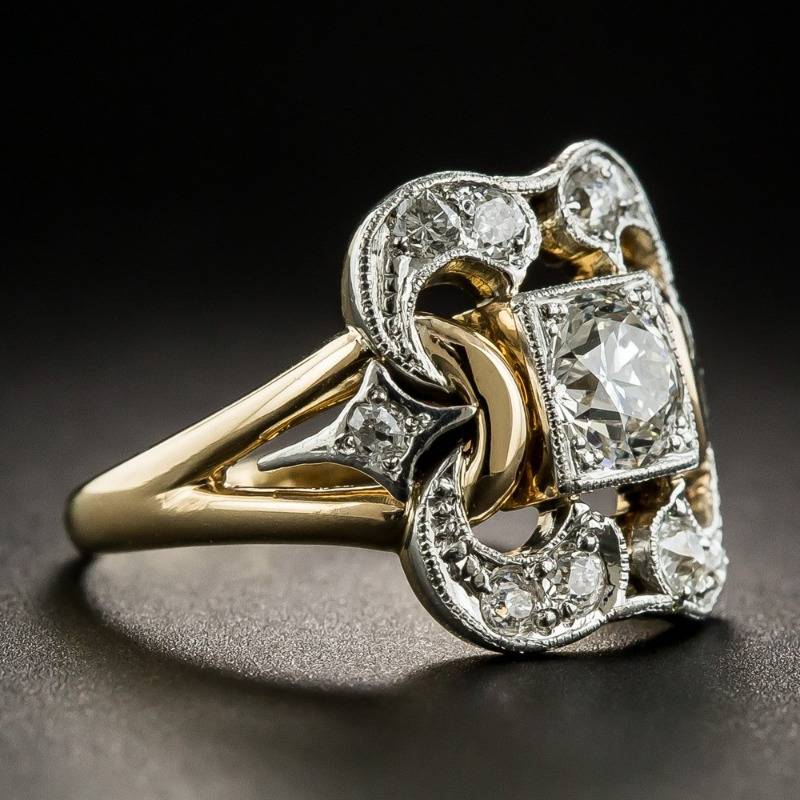 Vintage-Ring aus Gold mit Zirkon