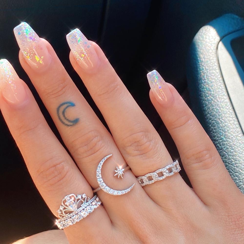 Ring mit Mond und Stern aus Silber