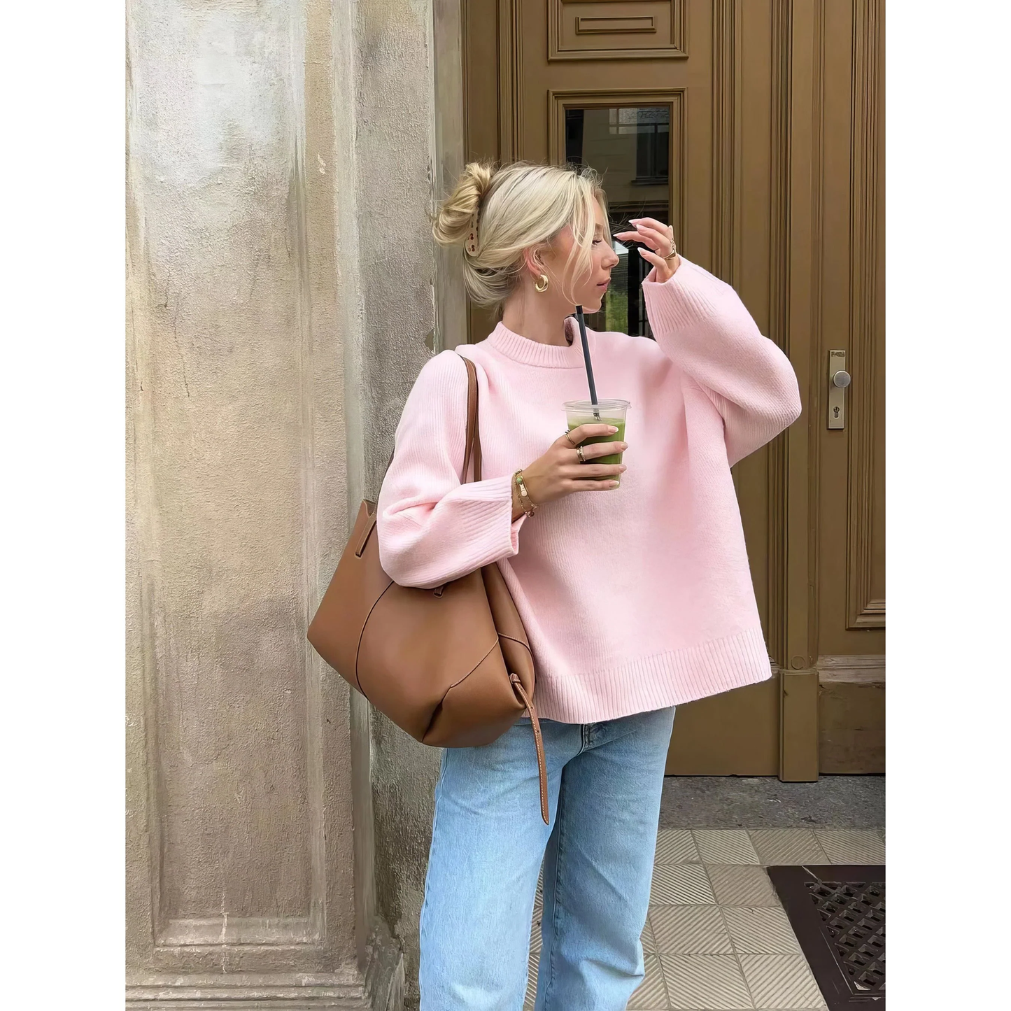 FEMMEHAUS Gemütlicher Pinker Pullover