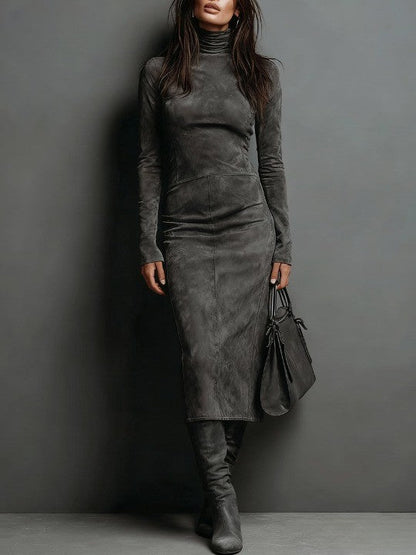 Ava | Wildleder Midi Kleid