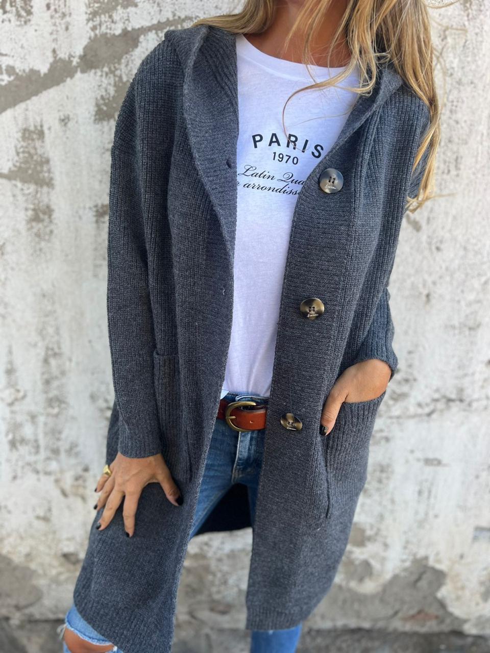 Marjorie – Eleganter langer Cardigan aus weichem Strick