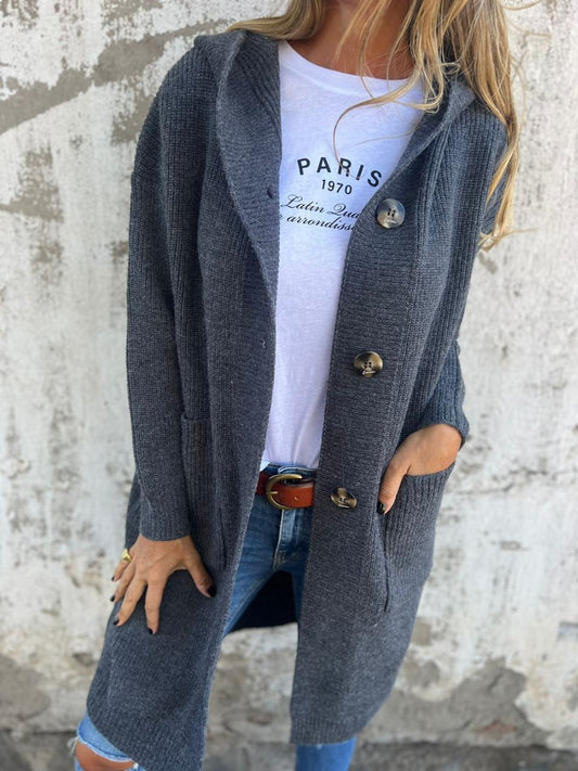 Marjorie – Eleganter langer Cardigan aus weichem Strick